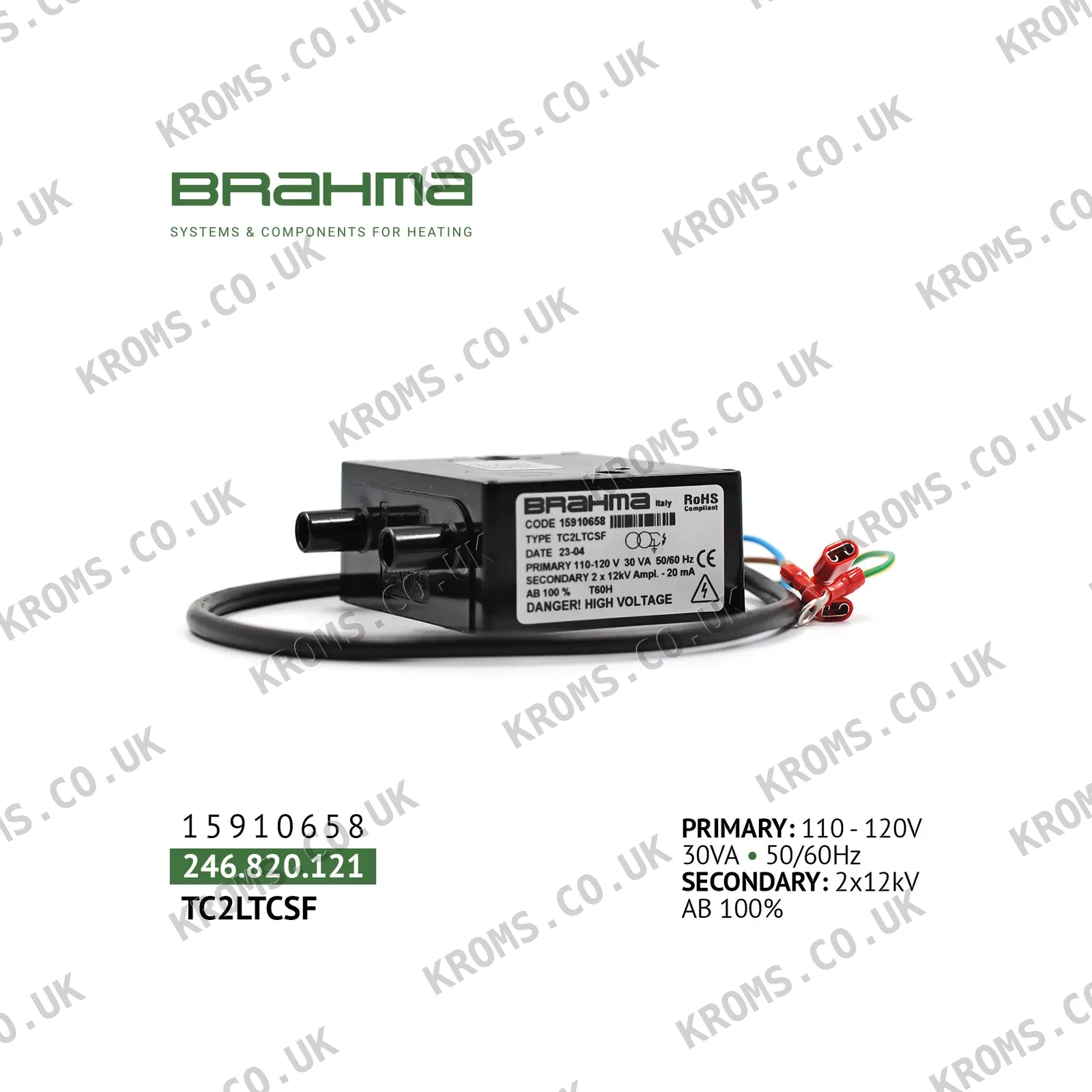 Brahma Ignition transformer TC2LTCSF 15910658