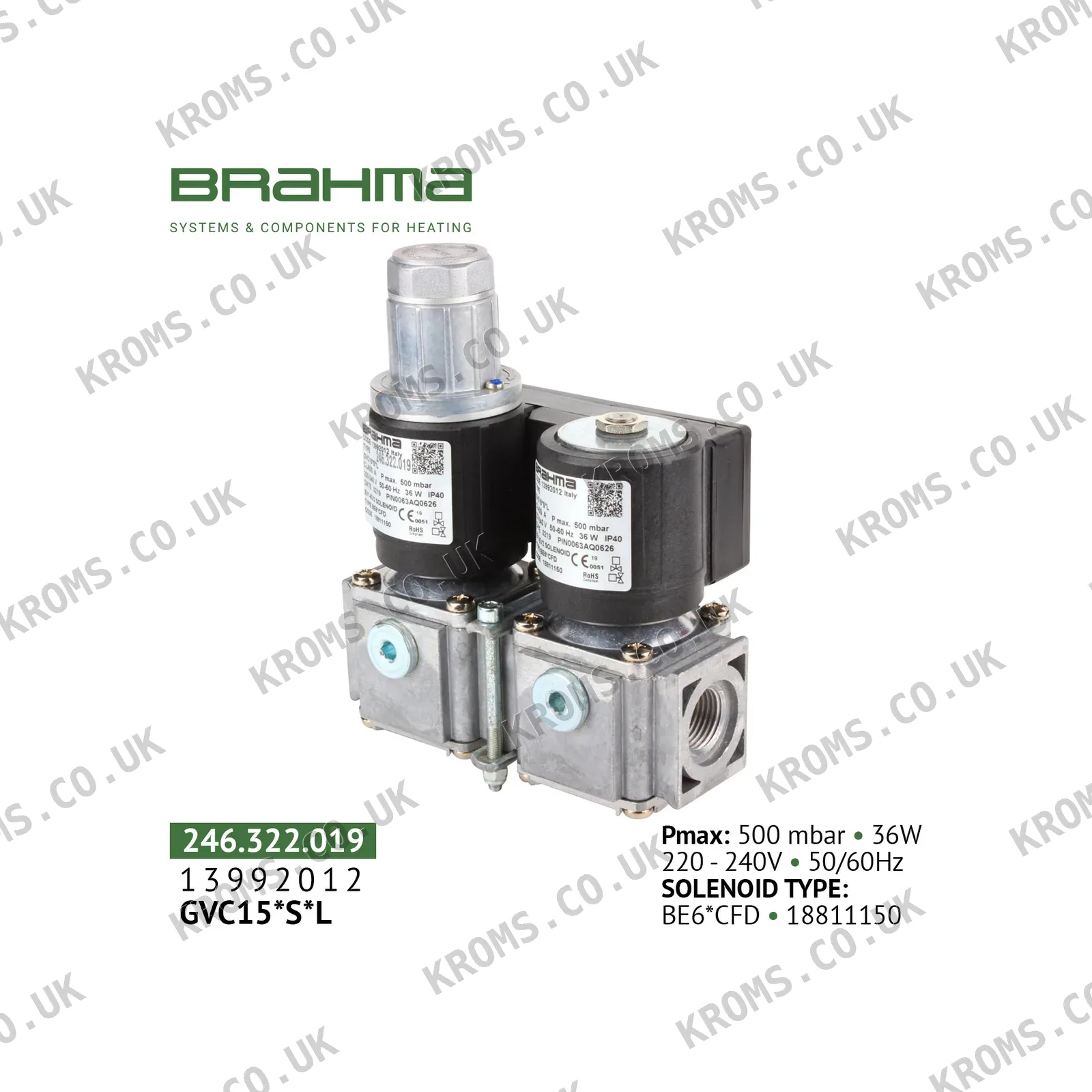 Brahma Gas valve GVC15*S*L 13992012