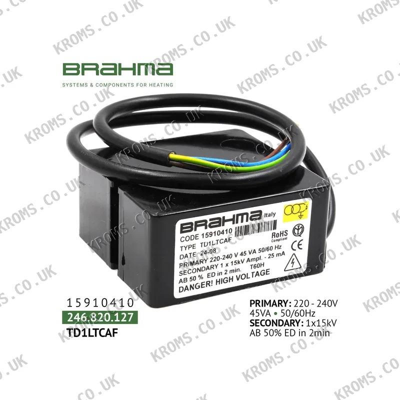 Brahma Ignition transformer TD1LTCAF 15910410