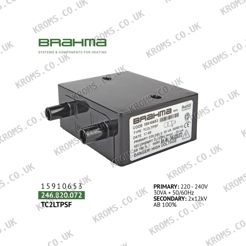 Brahma Ignition transformer TC2LTPSF 15910653