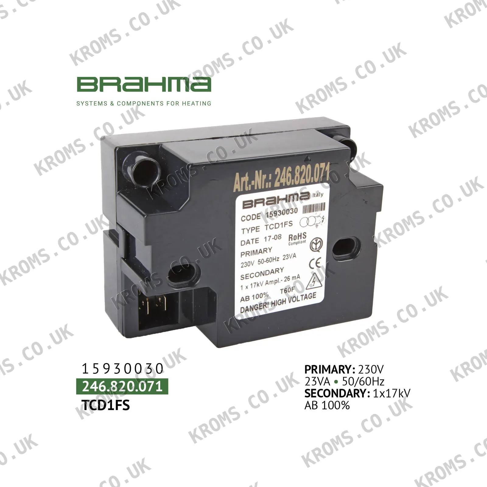 Brahma Ignition transformer 15930030