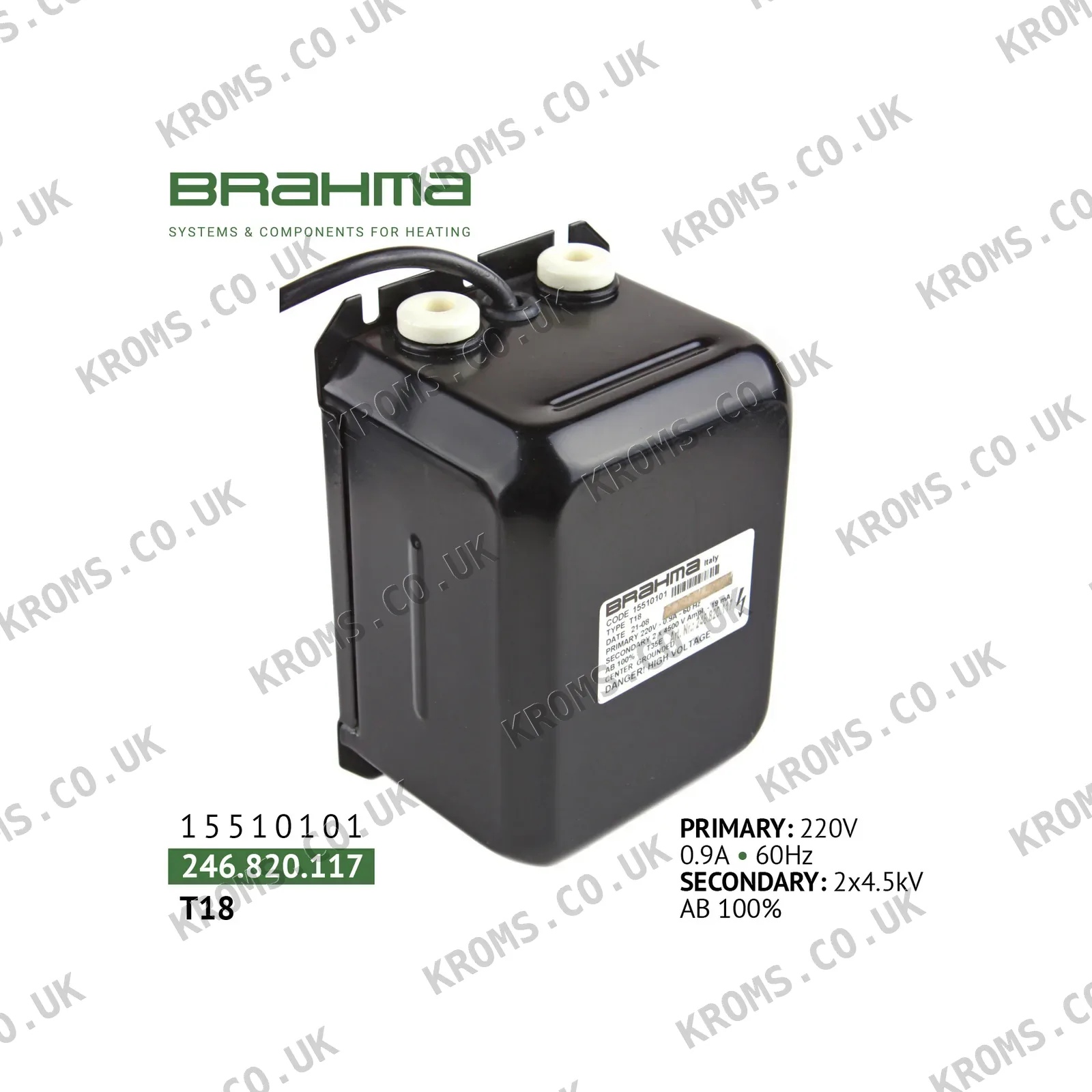 Brahma Ignition transformer T18 15510101