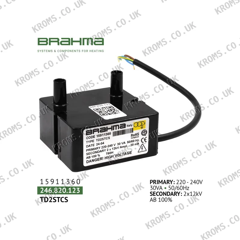 Brahma Ignition transformer TD2STCS 15911360