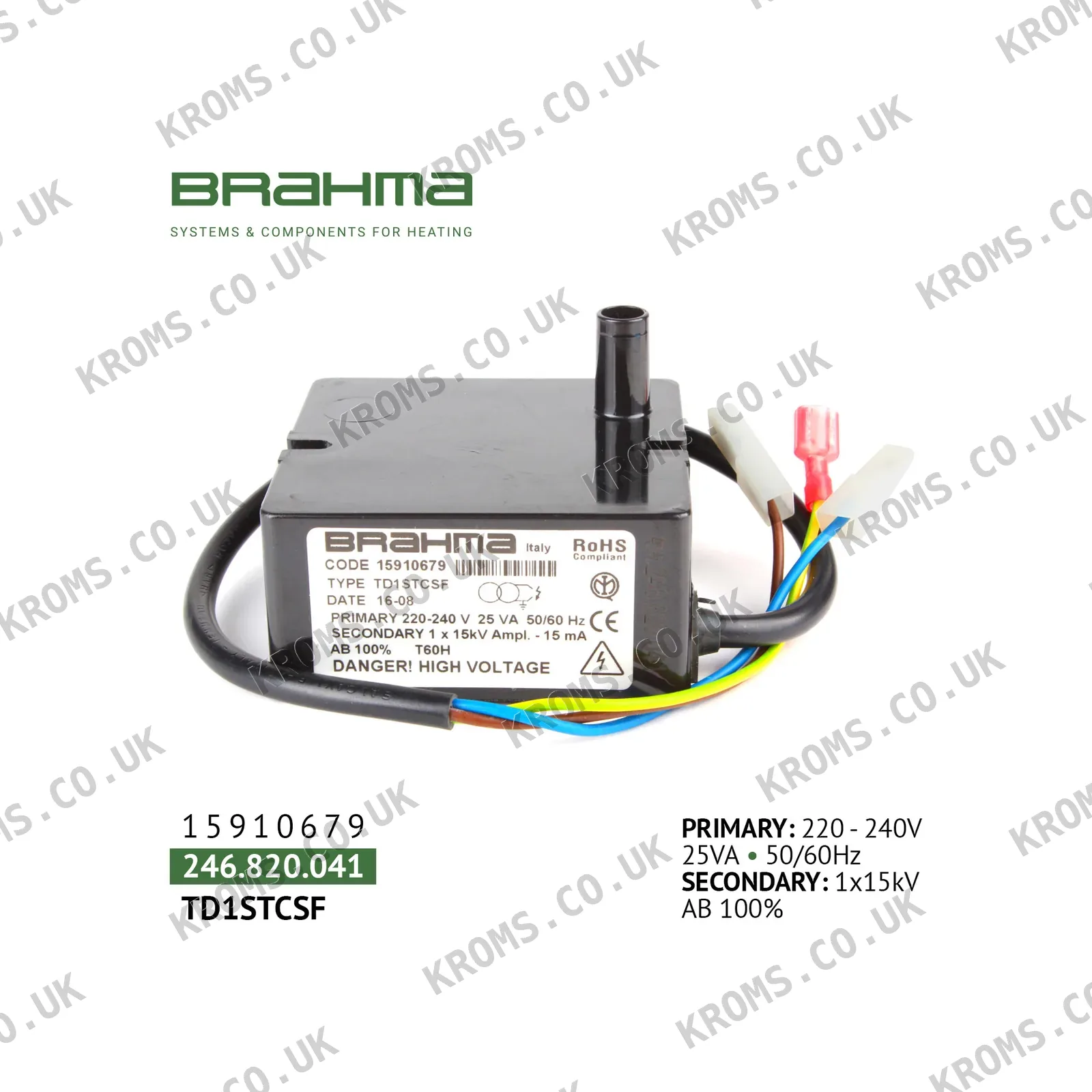 Brahma Ignition transformer TD1STCSF 15910679