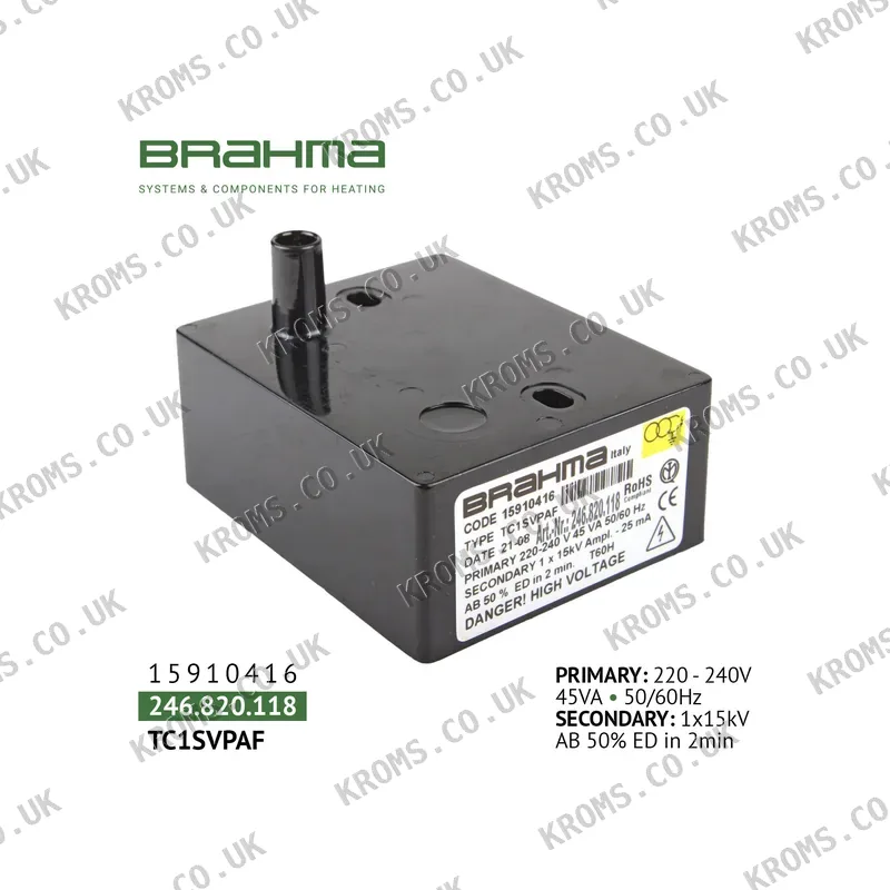 Brahma Ignition transformer TC1SVPAF 15910416