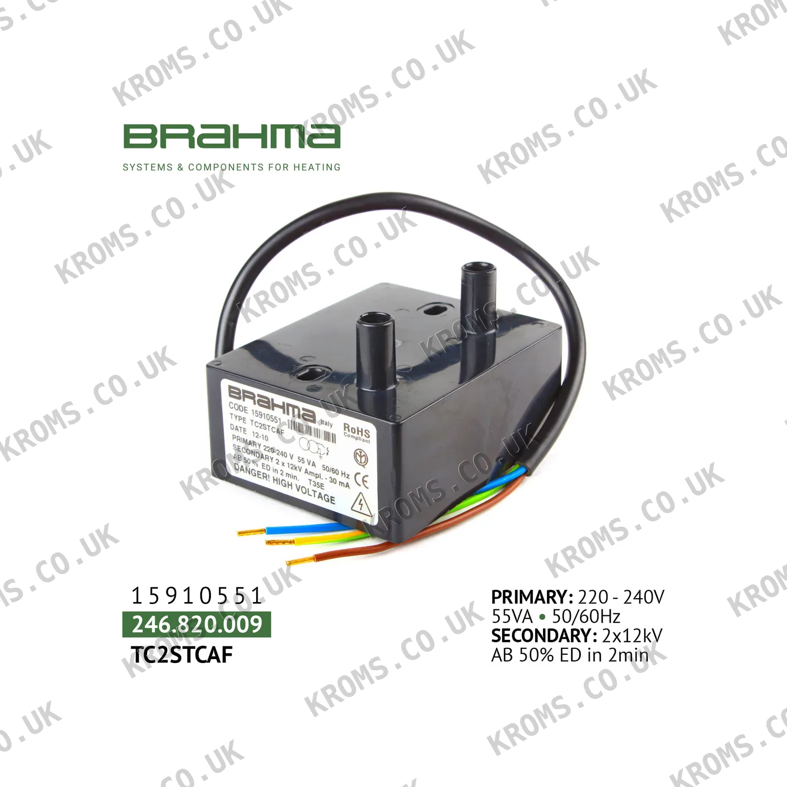 Brahma Ignition transformer TC2STCAF 15910551