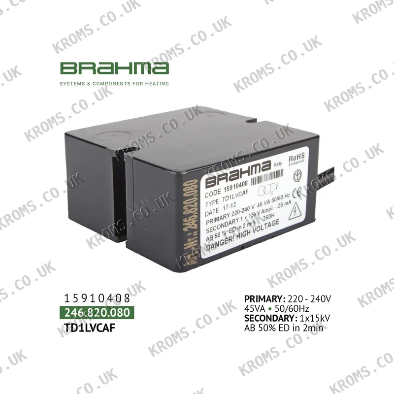 Brahma Ignition transformer TD1LVCAF 15910408