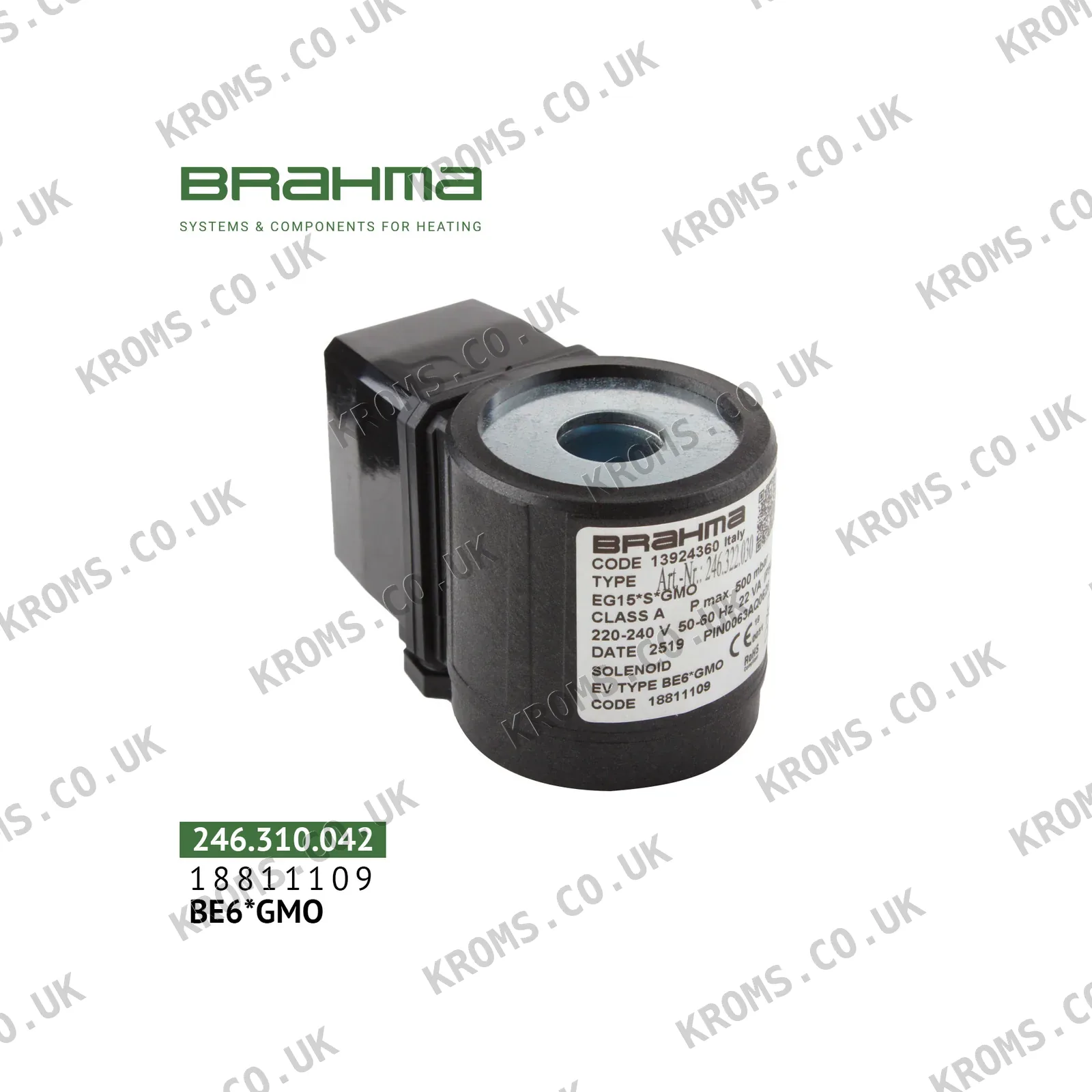 Brahma Solenoid coil BE6*GMO 18811109