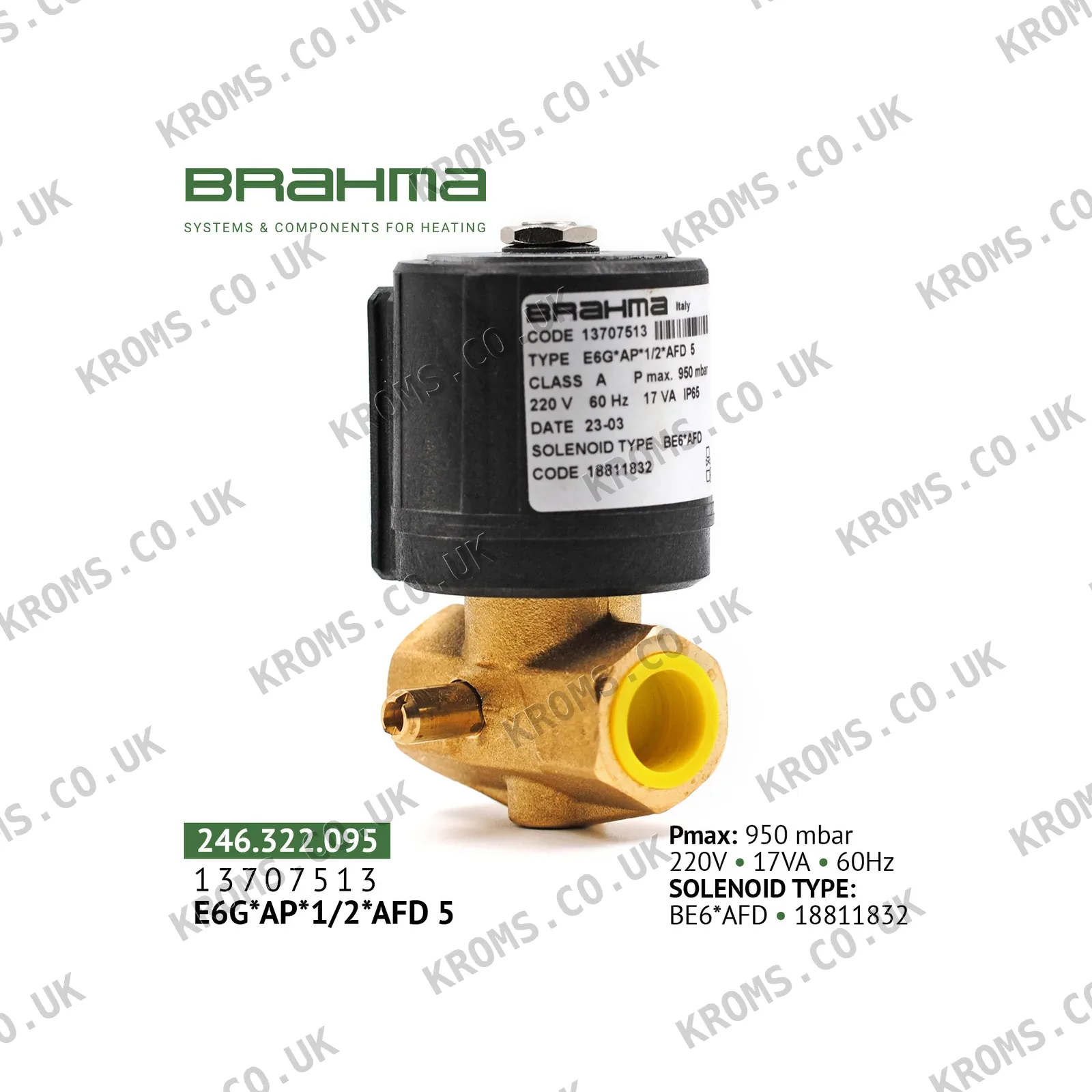 Brahma Gas solenoid valve E6G*A P*1/2*AFD5 13707513