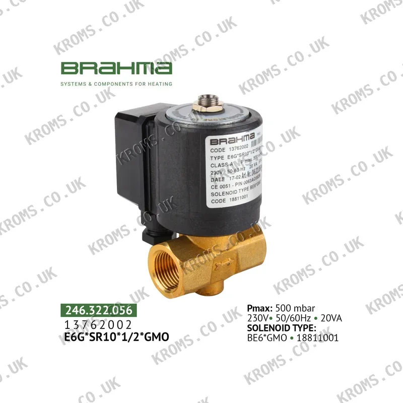 Brahma Gas solenoid valve E6G*SR10*1/2*GMO 13762002