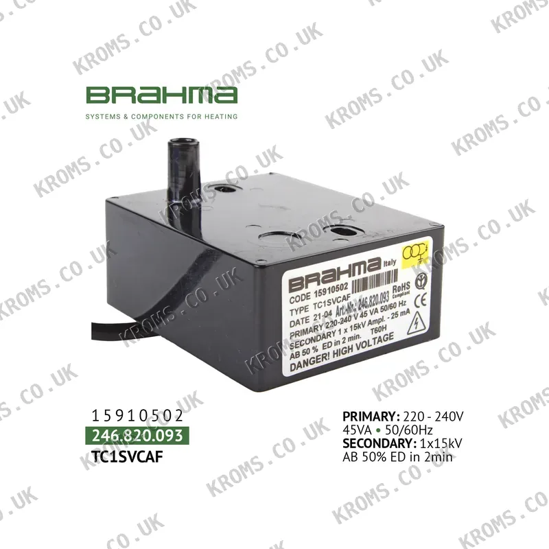 Brahma Ignition transformer TC1SVCAF 15910502